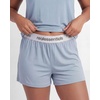 image:imageReal Essentials 2 Pack Womens 2 Piece Pajama Set Boxy Tee Elastic Waist Sleep Shorts Short Sleeve Lounge Sleepwear PJ YummySolid Ballad Blue  Solid Pale Lilac