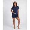image:imageReal Essentials 2 Pack Womens 2 Piece Pajama Set Boxy Tee Elastic Waist Sleep Shorts Short Sleeve Lounge Sleepwear PJ YummySolid Navy Blazer  Grey Heather