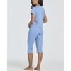 image:imageReal Essentials 2 Pack Womens Cotton Short Sleeve Top and Capri Pants Pajama Lounge PJ Sets with Pocket Available In PlusSet 1