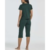 image:imageReal Essentials 2 Pack Womens Cotton Short Sleeve Top and Capri Pants Pajama Lounge PJ Sets with Pocket Available In PlusSet 2
