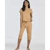 image:imageReal Essentials 2 Pack Womens Cotton Short Sleeve Top and Capri Pants Pajama Lounge PJ Sets with Pocket Available In PlusSet 3