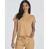 image:imageReal Essentials 2 Pack Womens Cotton Short Sleeve Top and Capri Pants Pajama Lounge PJ Sets with Pocket Available In PlusSet 3