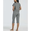 image:imageReal Essentials 2 Pack Womens Cotton Short Sleeve Top and Capri Pants Pajama Lounge PJ Sets with Pocket Available In PlusSet 4