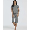 image:imageReal Essentials 2 Pack Womens Cotton Short Sleeve Top and Capri Pants Pajama Lounge PJ Sets with Pocket Available In PlusSet 4