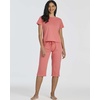 image:imageReal Essentials 2 Pack Womens Cotton Short Sleeve Top and Capri Pants Pajama Lounge PJ Sets with Pocket Available In PlusSet 5