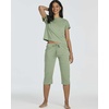 image:imageReal Essentials 2 Pack Womens Cotton Short Sleeve Top and Capri Pants Pajama Lounge PJ Sets with Pocket Available In PlusSet 6