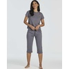 image:imageReal Essentials 2 Pack Womens Cotton Short Sleeve Top and Capri Pants Pajama Lounge PJ Sets with Pocket Available In PlusSet 6