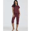 image:imageReal Essentials 2 Pack Womens Cotton Short Sleeve Top and Capri Pants Pajama Lounge PJ Sets with Pocket Available In PlusSet 7