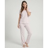 image:imageReal Essentials 2 Pack Womens Pajama Sets Short Sleeve Crew Neck Top and Pants Soft Yummy Cute Summer Pjs for WomenMistletoe Flowers  Carinaria Hearts