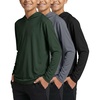 image:imageReal Essentials 3 Pack DryFit Youth Boys Teen Active Long Sleeve Hoodie Sweatshirts  Hooded Pullover ShirtsSet Q