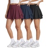 image:imageReal Essentials 3 Pack Womens 14 Layered Ruffle Flowy Tennis Golf Skorts Pockets Pleated Mini Skirt Athletic Liner ShortsSet 10