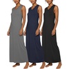 image:imageReal Essentials 3 Pack Womens Soft Tank Nightgown Sleeveless Nightshirt Sleep Dress Available In Plus SizeSet 9