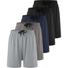 image:imageReal Essentials 5 Pack Boys Dry Fit Basketball Shorts for Youth Kids Teens  Athletic Running Soccer Sports with PocketsSet R