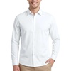 image:imageReal Essentials Mens Long Sleeve Cotton Button Down Shirt Casual Dress Shirts Business Work Office Collared Button Up TopSolid Bright White