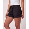 image:imageReal Essentials 3 Pack Womens Cotton Ribbed Lounge Shorts Sleep Casual Comfy Elastic Waist Drawstring Womens PJ BottomsSolid Black  Solid Black  Solid Black  Solid Black
