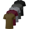 image:imageReal Essentials 5 Pack Mens Breeze Tech Crew Neck TShirts  Short Sleeve Athletic Workout Gym Tees Big amp Tall AvailableSolid Black  Charcoal  Solid Ultimate Grey  Burgundy  Solid Martini Olive