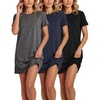 image:imageReal Essentials 3 Pack Womens Cotton Short Sleeve Nightgown Nightshirt Sleepshirt Ladies Sleepwear Available in Plus SizeSet 10