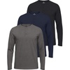 image:imageReal Essentials 3 Pack Mens Cotton Long Sleeve Henley TShirt  Casual Work Activewear Tee Available in Big amp TallLong Sleeve  Set 13