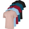 image:imageReal Essentials 5 Pack Mens Cotton Casual TShirts Plain Jersey Shirts Fashion Tees Big amp Tall AvailableSet 5