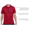 image:image3 Pack Mens Dry Fit Short Sleeve Hoodies Shirts Athletic Workout Gym  Available In Big amp Tall Moisture Wicking Pullover Drawstring Running Fishing Hiking Soccer Training Summer StretchSet 9