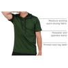 image:image3 Pack Mens Dry Fit Short Sleeve Hoodies Shirts Athletic Workout Gym  Available In Big amp Tall Moisture Wicking Pullover Drawstring Running Fishing Hiking Soccer Training Summer StretchSet 2