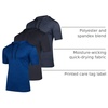 image:image3 Pack Mens Dry Fit Short Sleeve Hoodies Shirts Athletic Workout Gym  Available In Big amp Tall Moisture Wicking Pullover Drawstring Running Fishing Hiking Soccer Training Summer StretchSet 3