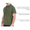 image:image3 Pack Mens Short Sleeve Cotton Jersey Polo Quick Dry Golf Collared Shirt  Available in Big amp Tall Moisture Wicking Bowling Athletic Casual Breathable Knit Pullover Polos PerformanceSet D