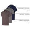 image:image3 Pack Mens Short Sleeve Cotton Jersey Polo Quick Dry Golf Collared Shirt  Available in Big amp Tall Moisture Wicking Bowling Athletic Casual Breathable Knit Pullover Polos PerformanceSet C