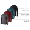 image:image4 Pack Mens Long Sleeve Crew Neck T Shirts Sun UPF 50 Athletic Workout Gym  Dry Fit Fishing Hiking Running Sunshirt Protection Base Layer Undershirts Work Construction Cycling OutdoorSet B