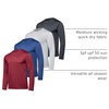 image:image4 Pack Mens Long Sleeve Crew Neck T Shirts Sun UPF 50 Athletic Workout Gym  Dry Fit Fishing Hiking Running Sunshirt Protection Base Layer Undershirts Work Construction Cycling OutdoorSet C
