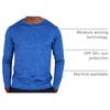 image:image4 Pack Mens Long Sleeve Crew Neck T Shirts Sun UPF 50 Athletic Workout Gym  Dry Fit Fishing Hiking Running Sunshirt Protection Base Layer Undershirts Work Construction Cycling OutdoorSet L