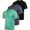 image:image3 Pack Mens Dry Fit Short Sleeve Hoodies Shirts Athletic Workout Gym  Available In Big amp Tall Moisture Wicking Pullover Drawstring Running Fishing Hiking Soccer Training Summer StretchSet 11