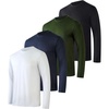 image:image4 Pack Mens Long Sleeve Crew Neck T Shirts Sun UPF 50 Athletic Workout Gym  Dry Fit Fishing Hiking Running Sunshirt Protection Base Layer Undershirts Work Construction Cycling OutdoorSet a