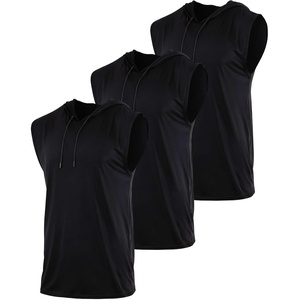 image:image3 Pack Mens Dry Fit Tank Top Hoodie Sleeveless Hooded Workout Gym Active  Available in Big amp Tall Gym Bodybuilding Running Muscle Cut Drawstring Hood Work Soccer Breathable amp LightweightSet 10