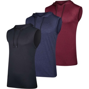 image:image3 Pack Mens Dry Fit Tank Top Hoodie Sleeveless Hooded Workout Gym Active  Available in Big amp Tall Gym Bodybuilding Running Muscle Cut Drawstring Hood Work Soccer Breathable amp LightweightSet 1