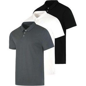 image:image3 Pack Mens Short Sleeve Cotton Jersey Polo Quick Dry Golf Collared Shirt  Available in Big amp Tall Moisture Wicking Bowling Athletic Casual Breathable Knit Pullover Polos PerformanceSet H