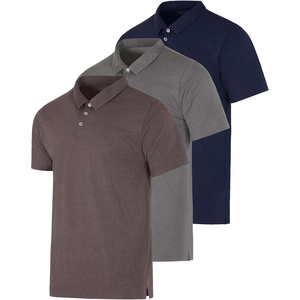 image:image3 Pack Mens Short Sleeve Cotton Jersey Polo Quick Dry Golf Collared Shirt  Available in Big amp Tall Moisture Wicking Bowling Athletic Casual Breathable Knit Pullover Polos PerformanceSet C