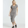 image:image3 Pack Womens Casual Midi Dresses Scoop Neck Ribbed Knit with Side Slit  Casual Work Summer Beach Vacation Everyday Wear Stretch Dress Sleeves Jersey Maxi Soft amp LightweightSet 5