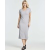 image:image3 Pack Womens Casual Midi Dresses Scoop Neck Ribbed Knit with Side Slit  Casual Work Summer Beach Vacation Everyday Wear Stretch Dress Sleeves Jersey Maxi Soft amp LightweightSet 3