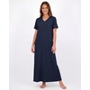 image:image3 Pack Womens Maxi Long Nightgowns Short Sleeve Night Shirt PJ Sleep Dress  Available In Plus Size Cute Summer House Lounge Pajama Nighties Adult Ladies Overnight Cooling Lightweight V Neck HomeSet 7