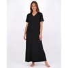 image:image3 Pack Womens Maxi Long Nightgowns Short Sleeve Night Shirt PJ Sleep Dress  Available In Plus Size Cute Summer House Lounge Pajama Nighties Adult Ladies Overnight Cooling Lightweight V Neck HomeSet 9