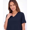 image:image3 Pack Womens Maxi Long Nightgowns Short Sleeve Night Shirt PJ Sleep Dress  Available In Plus Size Cute Summer House Lounge Pajama Nighties Adult Ladies Overnight Cooling Lightweight V Neck HomeSet 7