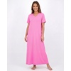 image:image3 Pack Womens Maxi Long Nightgowns Short Sleeve Night Shirt PJ Sleep Dress  Available In Plus Size Cute Summer House Lounge Pajama Nighties Adult Ladies Overnight Cooling Lightweight V Neck HomeSet 6