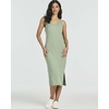 image:image3 Pack Womens Midi Dresses Sleeveless Tank Casual Long Beach Sundress Slit  Available In Plus Size Knee Length Ribbed Knit Shift Jersey Layering Work Travel Summer Vacation Comfy StretchySet 8