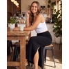 image:image3 Pack Womens Ribbed Maxi Long Skirts High Waisted with Side Slit Pencil  Work Summer Business Casual Dressy Cute Office Trendy Fall Winter Formal Ladies Stretchy Faldas De MujerSet 4