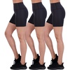 image:image3 Pack Ladies Womens Performance Active Biker Short Yoga Bottoms Workout Running Compression Exercise Running Basketball Athletic Pants High Waisted Butt Lift Tummy ControlSet 1XL