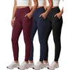 image:image3 Pack Womens Jogger Leggings High Waisted Yoga Workout Sweatpants Pockets  Available in Plus Size Gym Running Track Pilates Athletic Pants Work Travel Lounge Wear Jogging Cuffed Ankle SoftSet 11