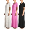 image:image3 Pack Womens Maxi Long Nightgowns Short Sleeve Night Shirt PJ Sleep Dress  Available In Plus Size Cute Summer House Lounge Pajama Nighties Adult Ladies Overnight Cooling Lightweight V Neck HomeSet 6
