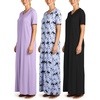 image:image3 Pack Womens Maxi Long Nightgowns Short Sleeve Night Shirt PJ Sleep Dress  Available In Plus Size Cute Summer House Lounge Pajama Nighties Adult Ladies Overnight Cooling Lightweight V Neck HomeSet 1