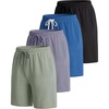 image:image4 Pack Womens Bermuda Shorts 7 Knee Length Athletic Yoga Lounge Pockets  Available In Plus Size Stretchy Long Comfy Drawstring Casual Summer Sweat Gym Workout Walking Running SportsSet 5